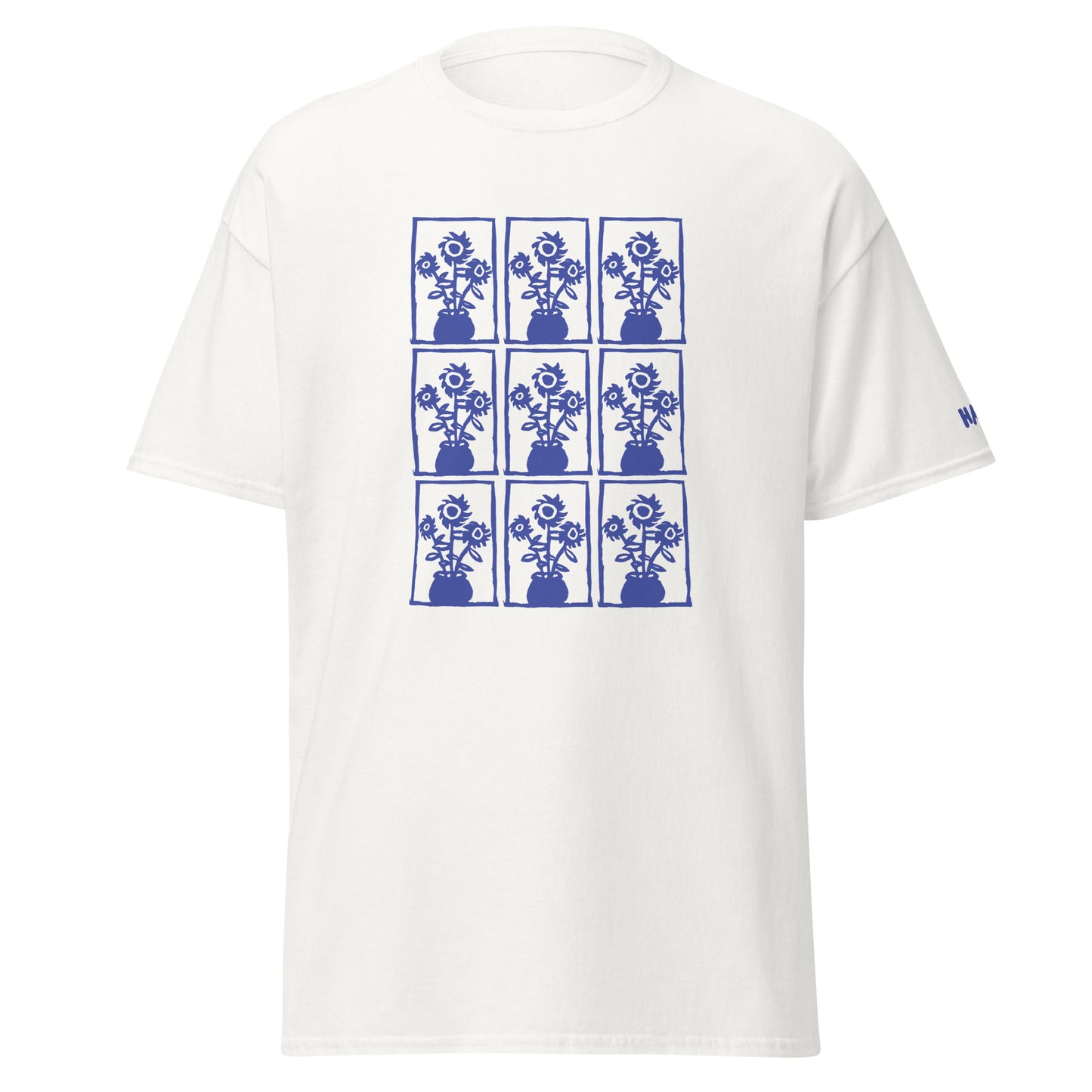 Sunflowers - Blue (Front of Tee Print)